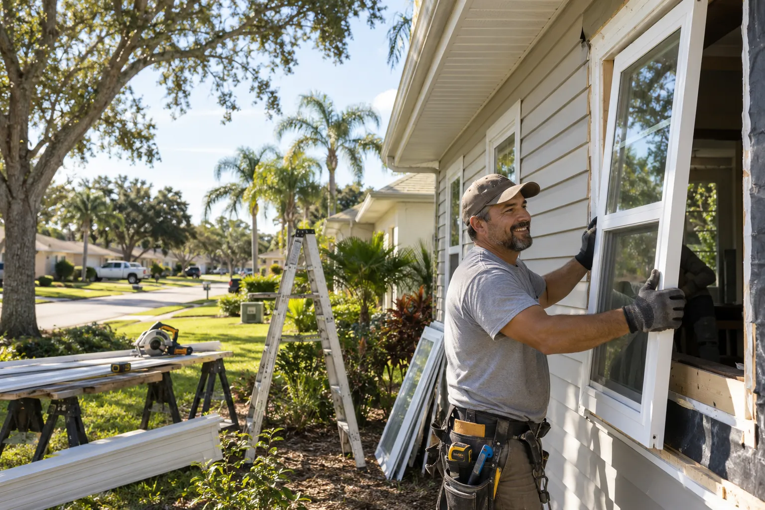 Vinyl siding and new windows on a typical home in Friendswood